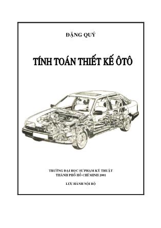 Giáo trình Tính toán thiết kế ô tô (Phần 1)