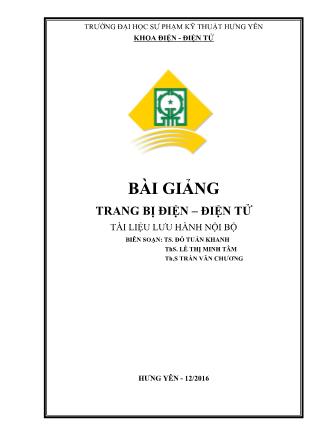 Giáo trình Trang bị điện. Điện tử