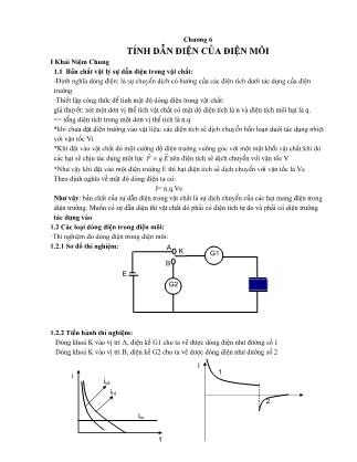 Giáo trình Vật liệu điện - Chương 6: Tính dẫn điện của điện môi