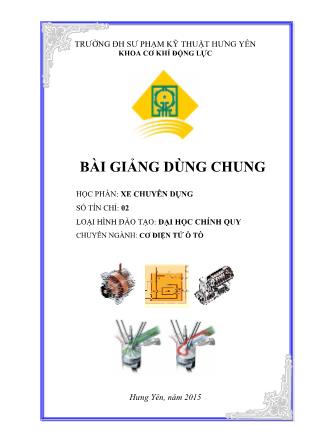 Giáo trình Xe chuyên dụng