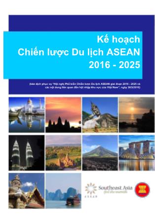 Kế hoạch chiến lược du lịch Asean 2016-2025