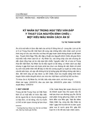 Kỳ nhân sư trong ngư tiều vấn đáp y thuật của Nguyễn Đình Chiểu – một kiểu mẫu nhân cách ẩn sĩ