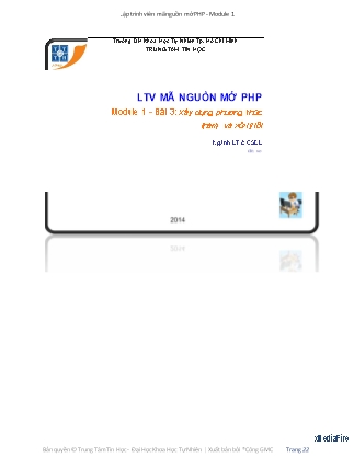 Lập trình viên mã nguồn mở PHP - Module 1 - Bài 3: Xây dựng phương thức (hàm) và xử lý lỗi