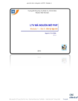 Lập trình viên mã nguồn mở PHP - Module 1 - Bài 5: Xử lý tập tin