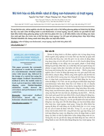 Mô hình hóa và điều khiển robot di động Non-Holonomic có trượt ngang