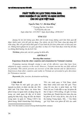 Phát triển du lịch theo phim ảnh: Kinh nghiệm ở các nước và định hướng cho du lịch Việt Nam