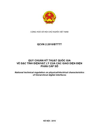 Quy chuẩn kỹ thuật quốc gia về đặc tính điện/vật lý của các giao diện điện phân cấp số