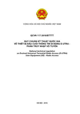 Quy chuẩn kỹ thuật quốc gia về thiết bị đầu cuối thông tin di động E-Utra - Phần truy nhập vô tuyến