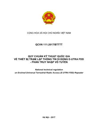 Quy chuẩn kỹ thuật quốc gia về thiết bị trạm lặp thông tin di động E-Utra FDD - Phần truy nhập vô tuyến