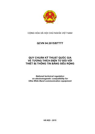 Quy chuẩn kỹ thuật quốc gia về tương thích điện từ đối với thiết bị thông tin băng siêu rộng