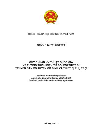 Quy chuẩn kỹ thuật quốc gia về tương thích điện từ đối với thiết bị truyền dẫn vô tuyến cố định và thiết bị phụ trợ