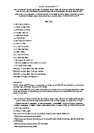 Quy chuẩn kỹ thuật quốc gia về tương thích điện từ đối với thiết bị trạm gốc, lặp và phụ trợ trong hệ thống thông tin di động gsm, w-Cdma fdd và lte