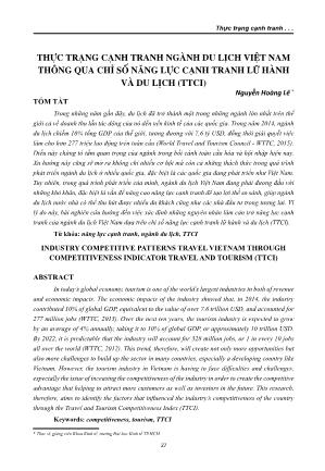 Thực trạng cạnh tranh ngành du lịch Việt Nam thông qua chỉ số năng lực cạnh tranh lữ hành và du lịch (TTCI)