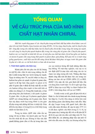 Tổng quan về cấu trúc pha của mô hình chất hạt nhân Chiral