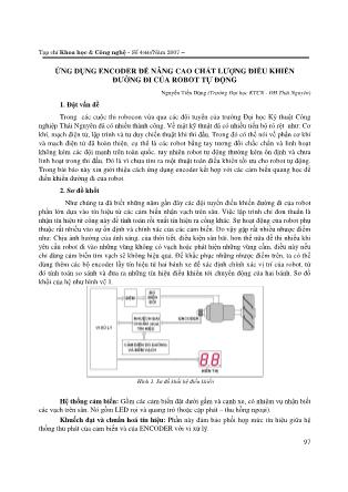 Ứng dụng encoder để nâng cao chất lượng điều khiển đường đi của robot tự động