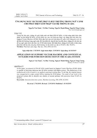 Ứng dụng máy vectơ hỗ trợ và bất thường trong ngữ cảnh cho phát hiện xâm nhập vào hệ thống scada