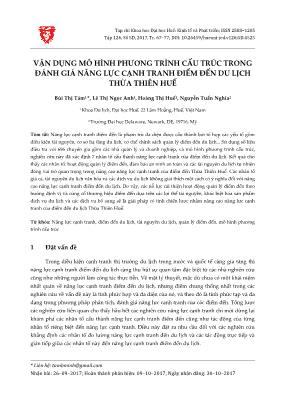 Vận dụng mô hình phương trình cấu trúc trong đánh giá năng lực cạnh tranh điểm đến du lịch Thừa Thiên Huế