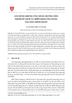 Xây dựng khung ứng dụng hướng dẫn nhóm du lịch và triển khai ứng dụng tại lăng Minh Mạng