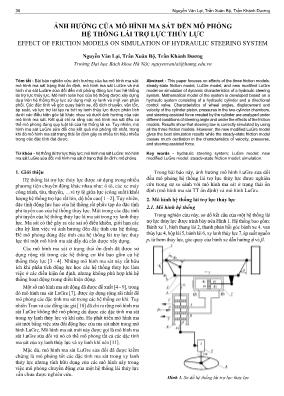 Ảnh hưởng của mô hình ma sát đến mô phỏng hệ thống lái trợ lực thủy lực