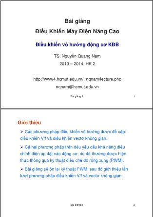 Bài giảng Điều khiển máy điện nâng cao - Chương 3: Điều khiển vô hướng động cơ không đồng bộ