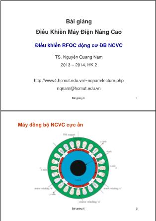 Bài giảng Điều khiển máy điện nâng cao - Chương 6: Điều khiển RFOC động cơ đồng bộ nam châm vĩnh cửu