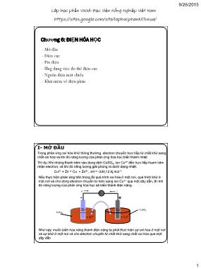 Bài giảng Hóa đại cương - Chương 6: Điện hóa học