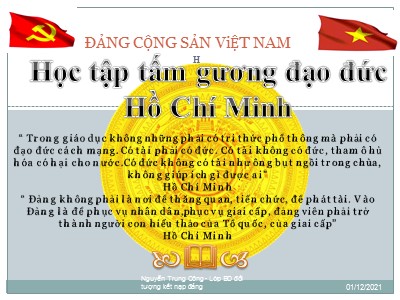 Bài giảng Học tập tấm gương đạo đức Hồ Chí Minh