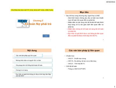 Bài giảng Kế toán tài chính 1 - Chương 5: Kế toán nợ phải trả