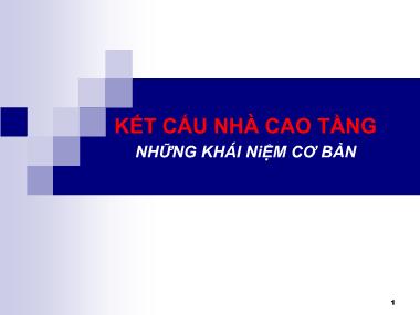 Bài giảng Kết cấu nhà cao tầng