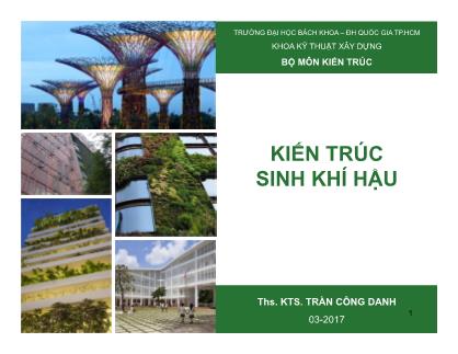 Bài giảng Kiến trúc sinh khí hậu