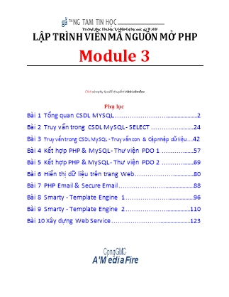 Bài giảng Lập trình viên mã nguồn mở PHP - Module 3, Bài 1: Tổng quan cơ sở dữ liệu MySQL