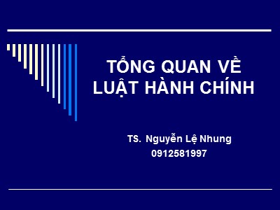 Bài giảng Luật hành chính - Chương 2: Tổng quan về luật hành chính - Nguyễn Lệ Nhung