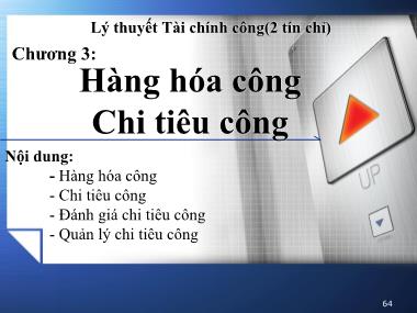 Bài giảng Lý thuyết tài chính công - Chương 3: Hàng hóa công chi tiêu công - Trương Minh Tuấn