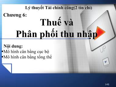 Bài giảng Lý thuyết tài chính công - Chương 6: Thuế và phân phối thu nhập - Trương Minh Tuấn