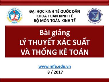 Bài giảng Lý thuyết xác suất và thống kê toán (Bản hay)