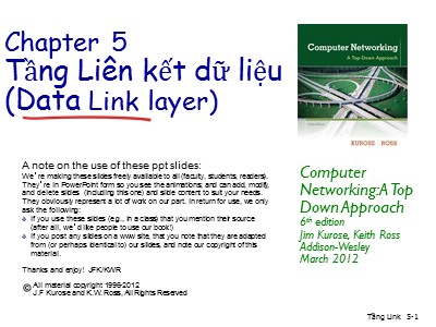 Bài giảng Mạng máy tính - Chương 5, Phần 2: Tầng liên kết dữ liệu - Nguyễn Duy