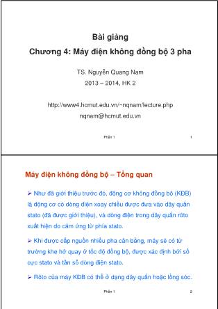 Bài giảng Máy điện - Chương 4: Máy điện không đồng bộ 3 pha - Nguyễn Quang Nam