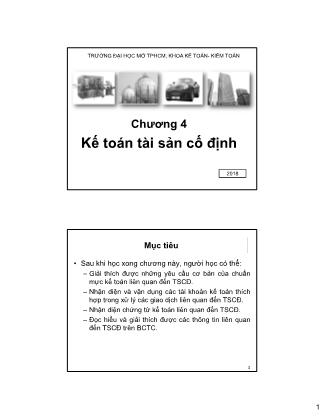 Bài giảng môn Kế toán tài chính 1 - Chương 4: Kế toán tài sản cố định