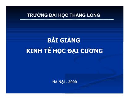 Bài giảng môn Kinh tế học đại cương