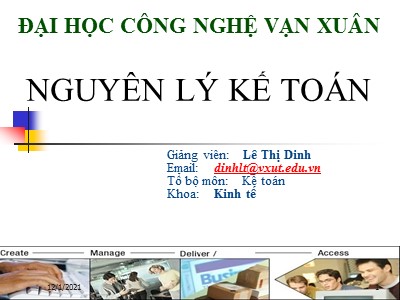 Bài giảng Nguyên lý kế toán - Lê Thị Dinh