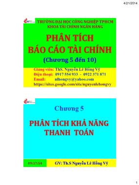 Bài giảng Phân tích Báo cáo tài chính - Chương 5-10