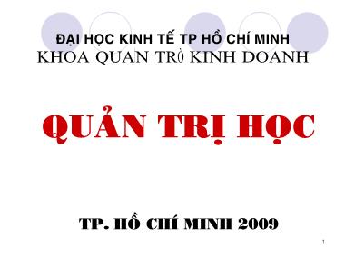 Bài giảng Quản trị học - Chương 1: Tổng quan về quản trị