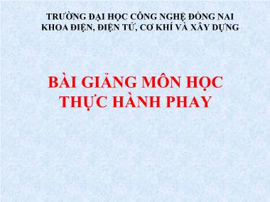 Bài giảng Thực hành phay