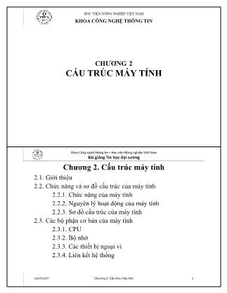 Bài giảng Tin học cơ sở - Chương 2: Cấu trúc máy tính