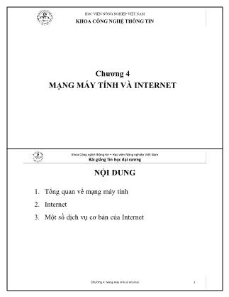 Bài giảng Tin học cơ sở - Chương 4: Mạng máy tính và internet