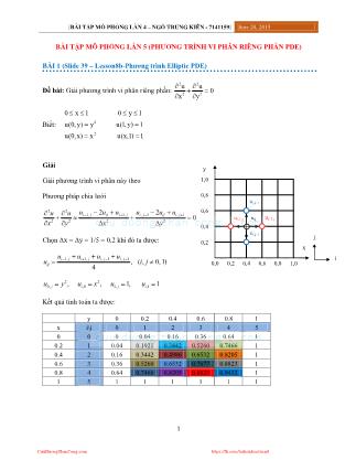 Bài tập mô phỏng lần 5 (Phương trình vi phân riêng)