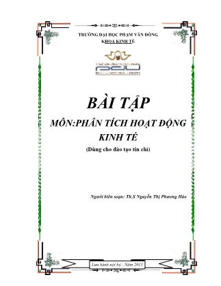 Bài tập Phân tích hoạt động kinh tế