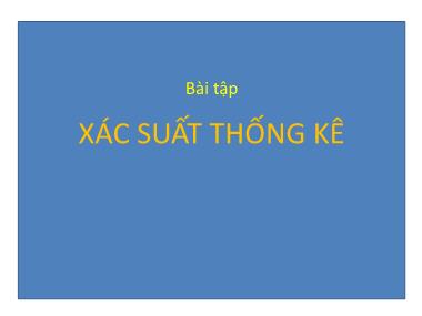 Bài tập Xác suất thống kê