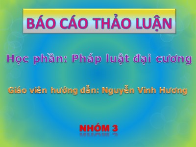 Báo cáo môn học Pháp luật đại cương