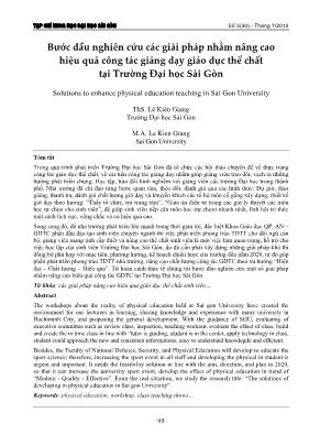 Bước đầu nghiên cứu các giải pháp nhằm nâng cao hiệu quả công tác giảng dạy giáo dục thể chất tại Trường Đại học Sài Gòn